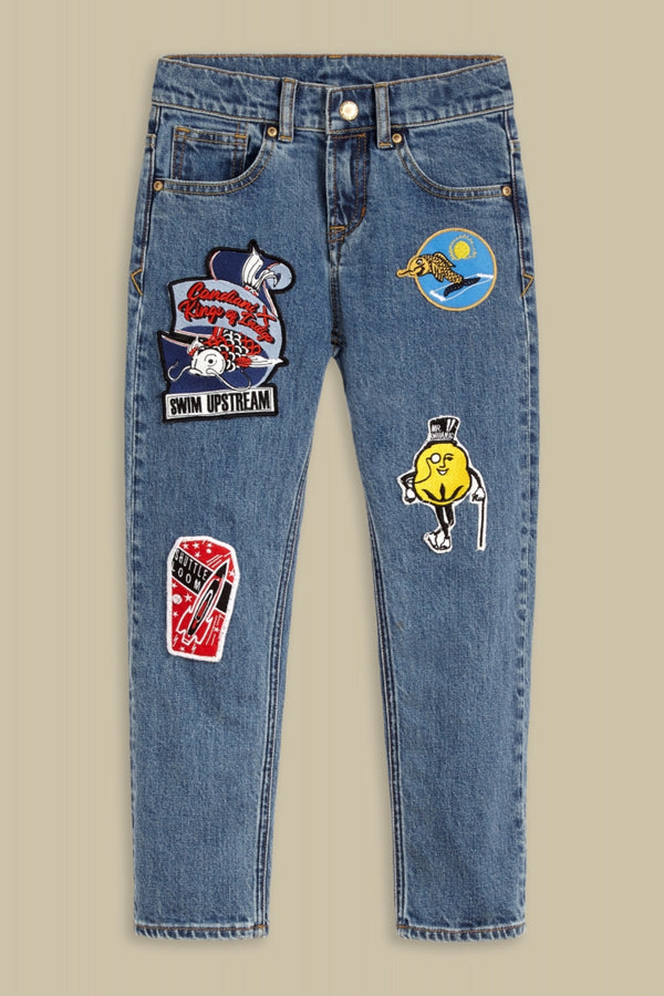 KIDS JEANS | BIO STRETCH BLUE BADGE ALLOVER