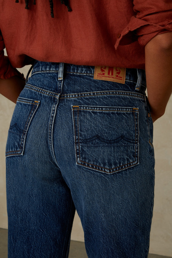 CAROLINE CROPPED | CLEAN BLUE WORN REFIBRA