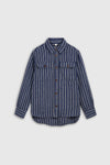 CHARLENE | LINEN NAVY DOUBLE STRIPE