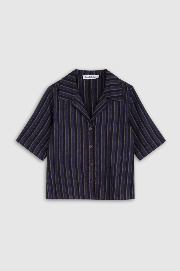MORRIGAN | BLUE LINEN STRIPE