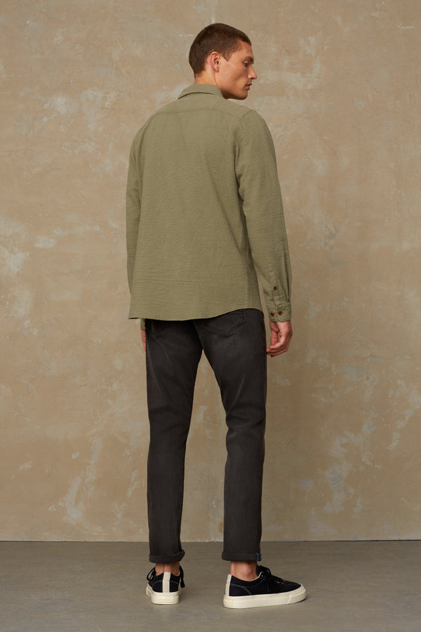 ENDA POCKET | SEERSUCKER LODEN GREEN