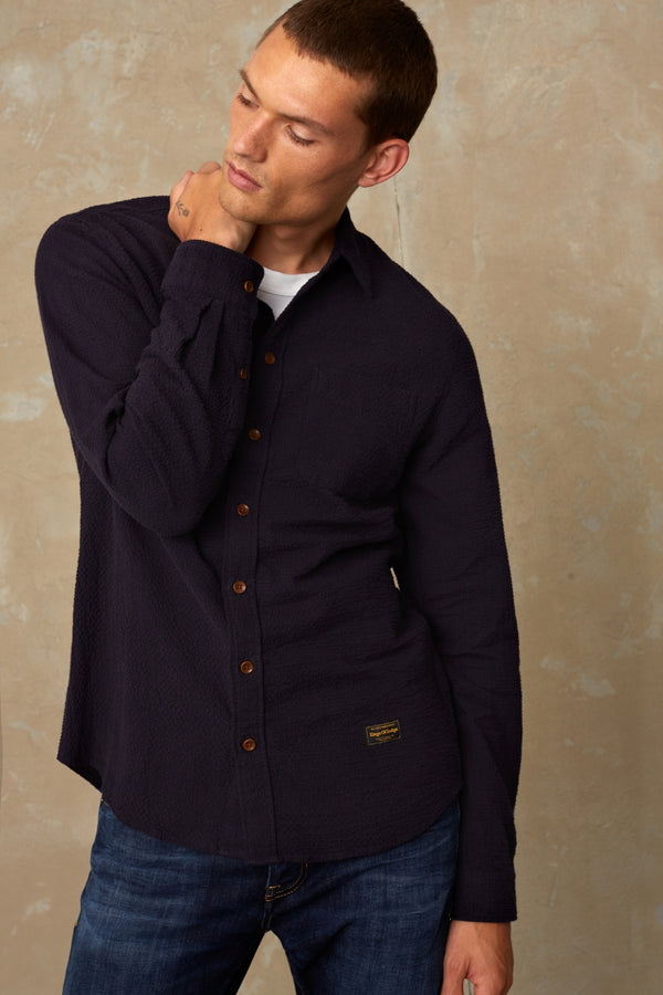 ENDA POCKET | SEERSUCKER DARK NAVY