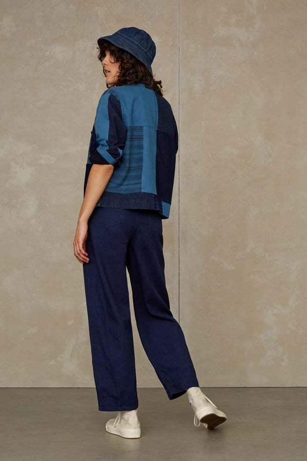 LEILA CROPPED | INDIGO CRINKLE