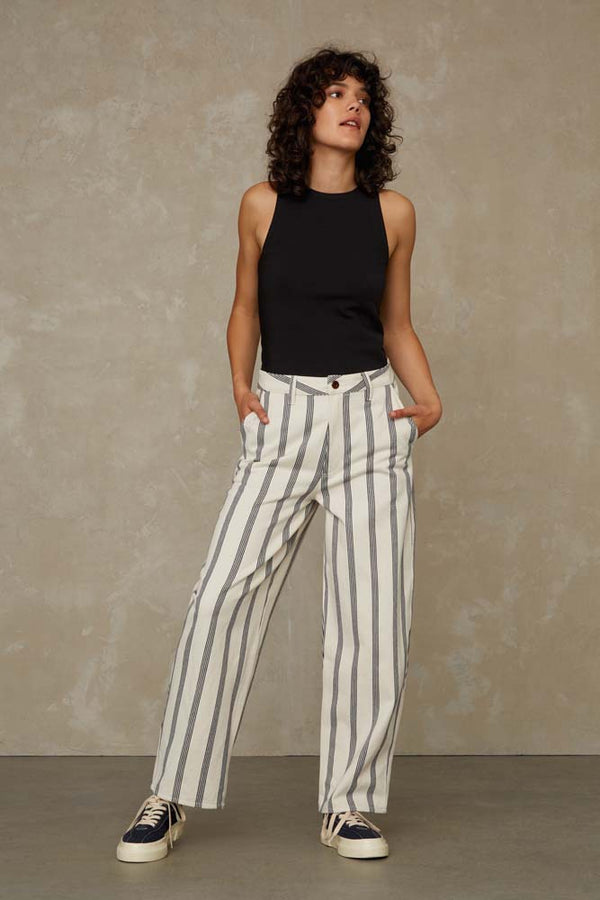 LEILA CROPPED | ECRU STRIPE