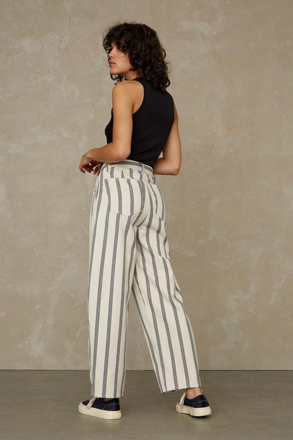 LEILA CROPPED | ECRU STRIPE