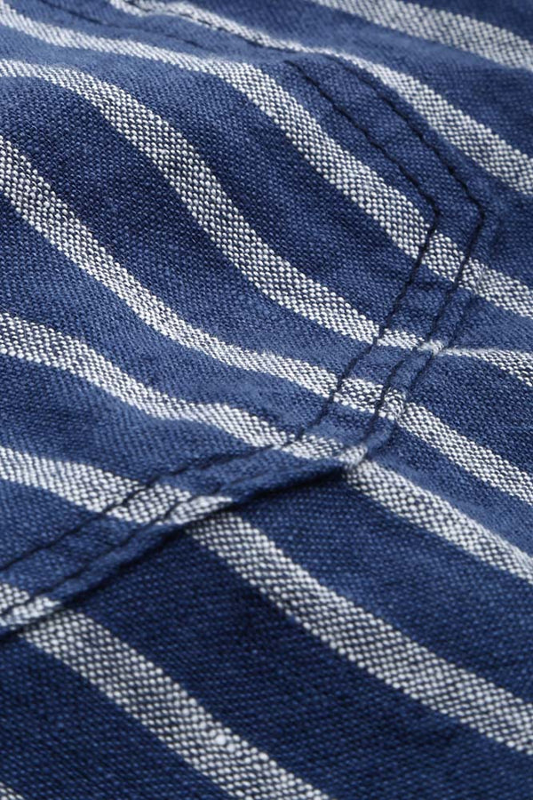 LEILA CROPPED | LINEN NAVY STRIPE