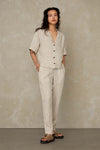 LOURDES | LINEN STRIPE RED