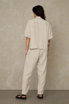 ATHALIE SHORT SLEEVE | LINEN STRIPE RED