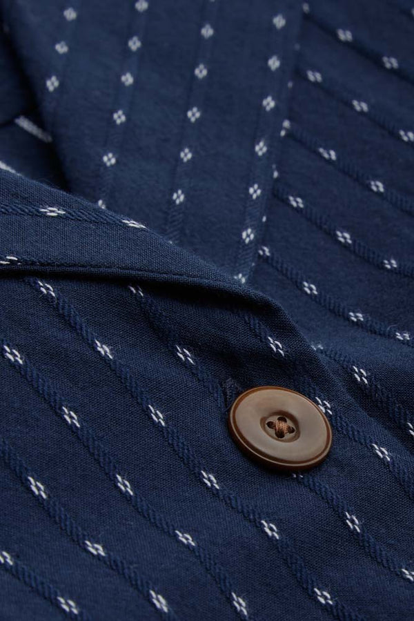 ATHALIE SHORT SLEEVE | NAVY JACQUARD