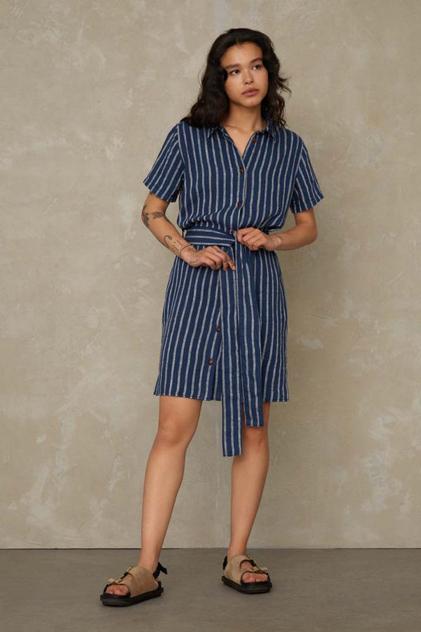 CATRIEN | LINEN NAVY STRIPE