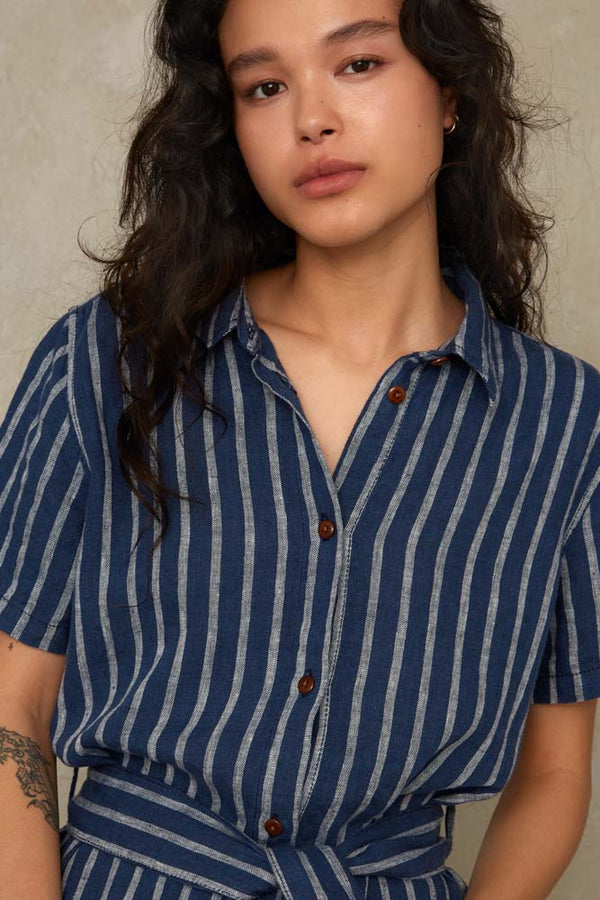 CATRIEN | LINEN NAVY STRIPE