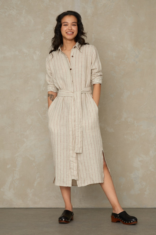 MAGGY | LINEN STRIPE RED