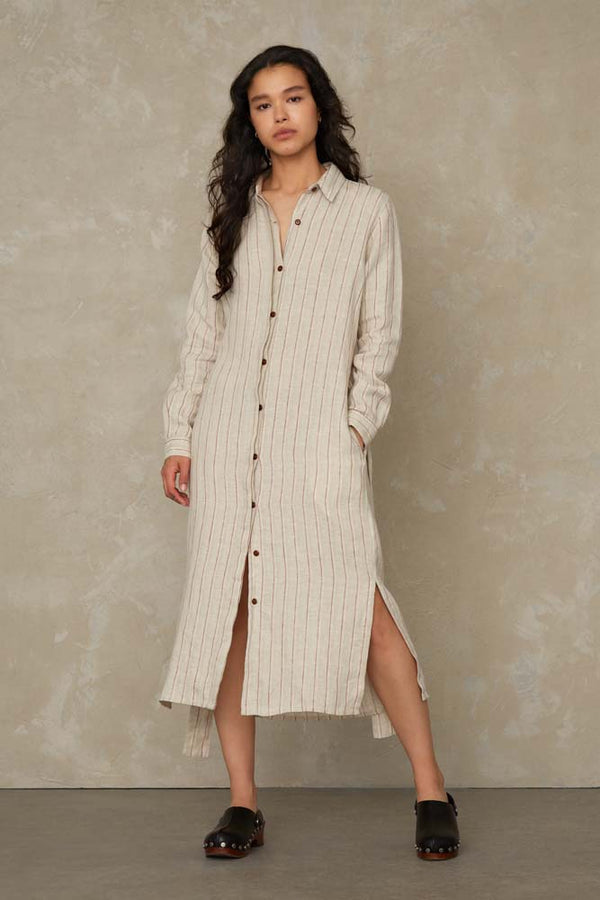 MAGGY | LINEN STRIPE RED