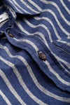 ENDA POCKET | LINEN NAVY STRIPE
