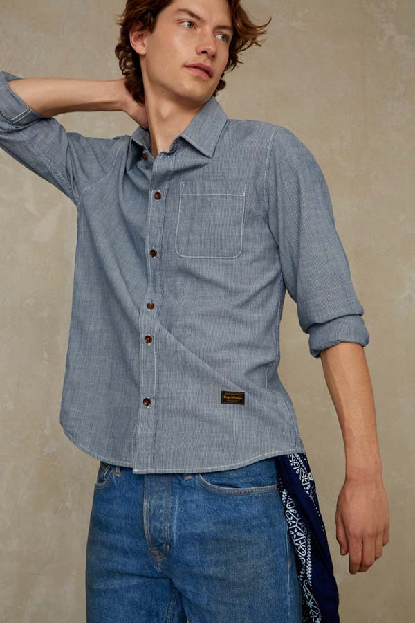 ENDA POCKET | BLUE FINE STRIPE
