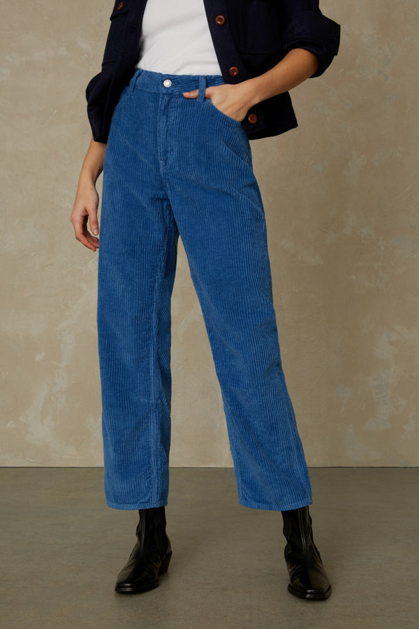 LIORA CROPPED | MID BLUE CORD