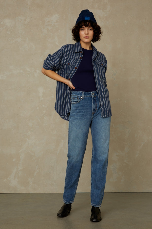 CAROLINE CROPPED | ECO HOLO VINTAGE LIGHT BLUE