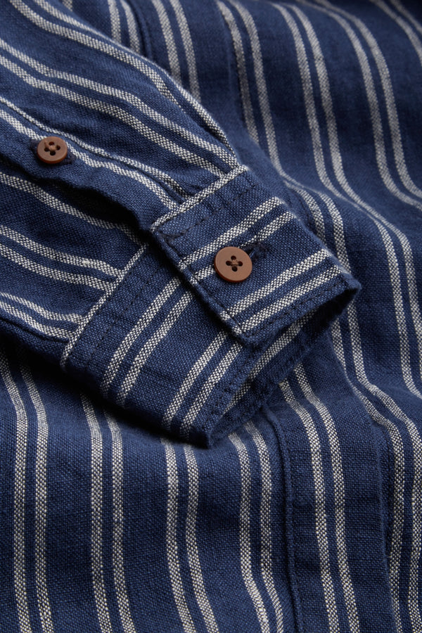 MAGGY | LINEN NAVY DOUBLE STRIPE