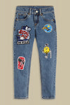 KIDS JEANS | BIO STRETCH BLUE BADGE ALLOVER