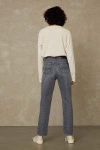 CAROLINE CROPPED | CLEAN CARSON FLINTSTONE GREY WORN