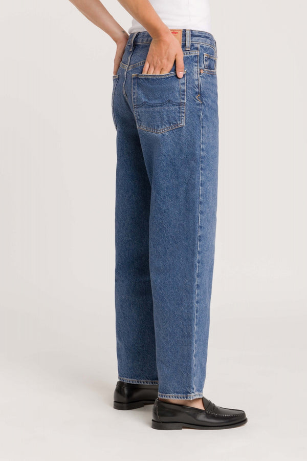LIORA CROPPED | ECO RECYCLED BLUE USED