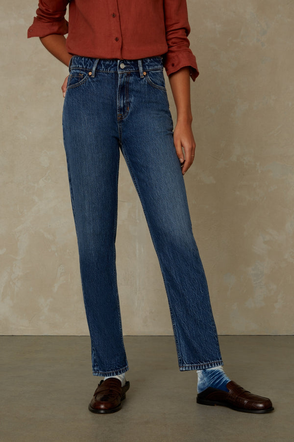 CAROLINE CROPPED | CLEAN BLUE WORN REFIBRA
