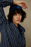 CHARLENE | LINEN NAVY DOUBLE STRIPE