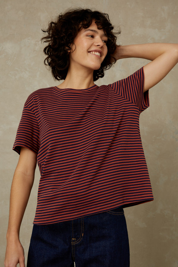 AMABEL | FINE STRIPE TERRACOTTA