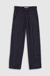 LEILA CROPPED | BLUE LINEN STRIPE