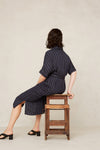 DIONE | BLUE LINEN STRIPE