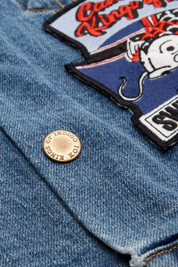 KIDS JACKET | BIO STRETCH BLUE BADGE ALLOVER