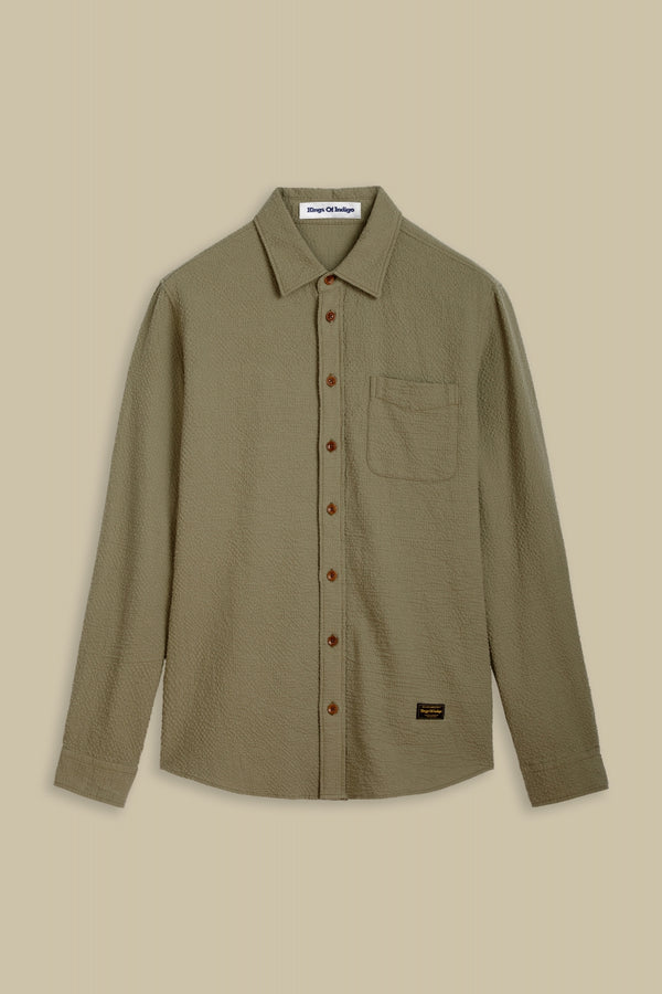 ENDA POCKET | SEERSUCKER LODEN GREEN