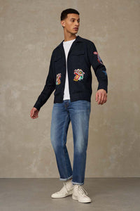 BARD | BLUE BLACK TENCEL EMBROIDERY