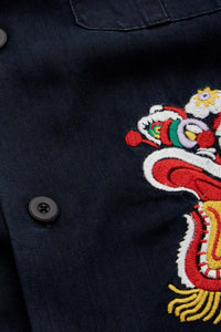BARD | BLUE BLACK TENCEL EMBROIDERY