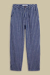 LEILA CROPPED | LINEN NAVY STRIPE