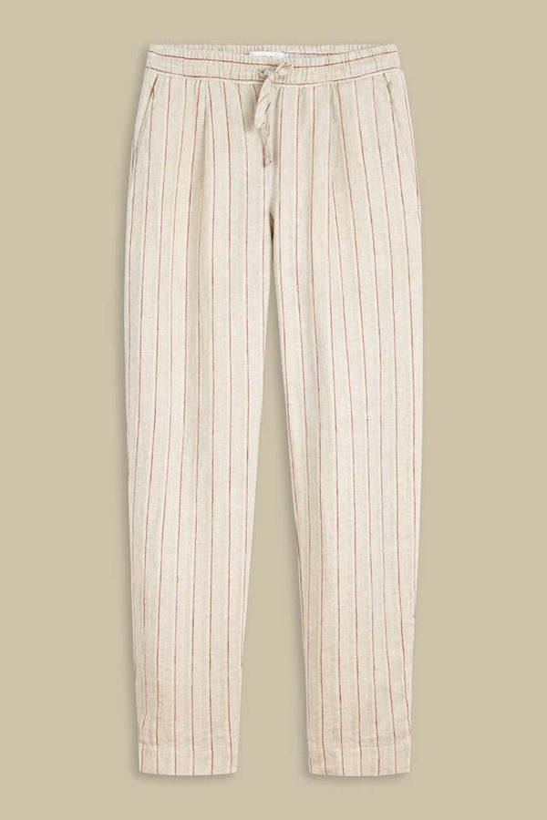LOURDES | LINEN STRIPE RED
