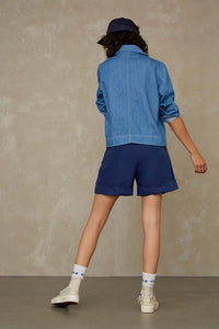 MARISOL SHORT | BLUE LINEN
