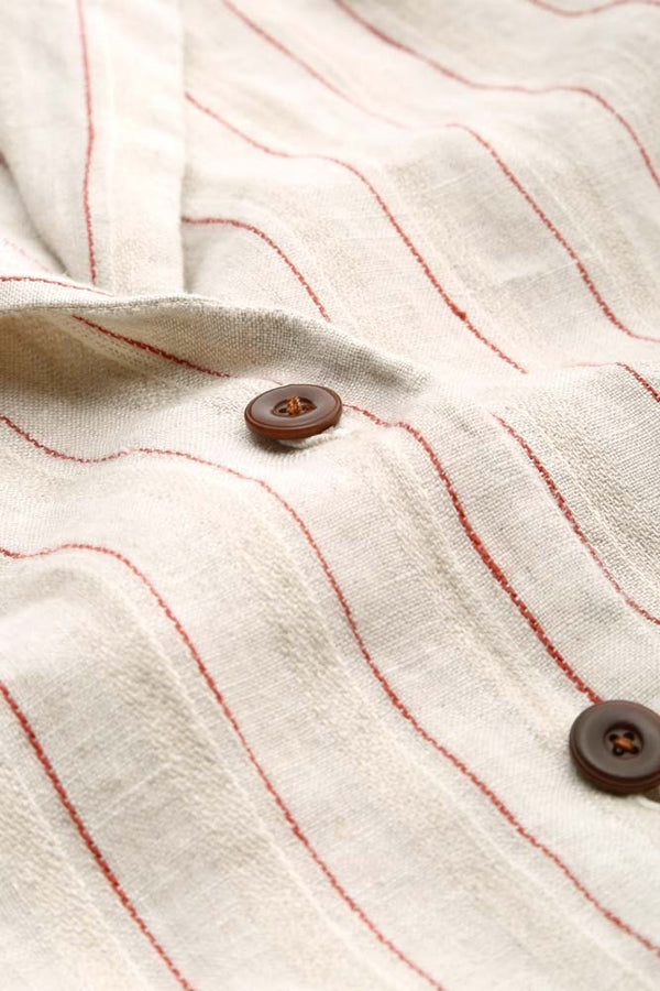ATHALIE SHORT SLEEVE | LINEN STRIPE RED
