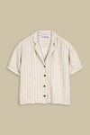 ATHALIE SHORT SLEEVE | LINEN STRIPE RED