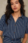 CATRIEN | LINEN NAVY STRIPE