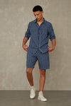 ENDA POCKET | LINEN NAVY STRIPE