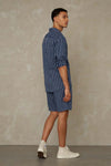 ENDA POCKET | LINEN NAVY STRIPE