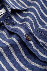 ENDA POCKET | LINEN NAVY STRIPE