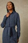 MAGGY | LINEN NAVY DOUBLE STRIPE