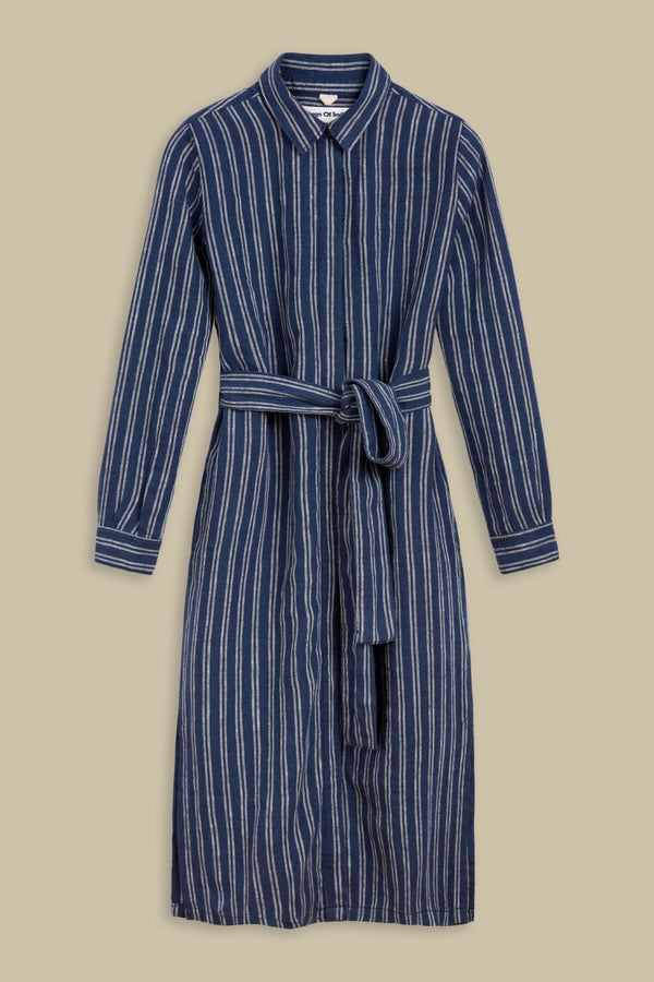 MAGGY | LINEN NAVY DOUBLE STRIPE